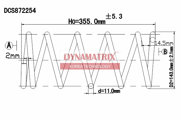 Пружина подвески DYNAMATRIX-KOREA DCS872254