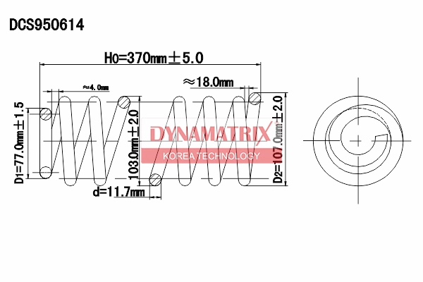Пружина подвески DYNAMATRIX-KOREA DCS950614
