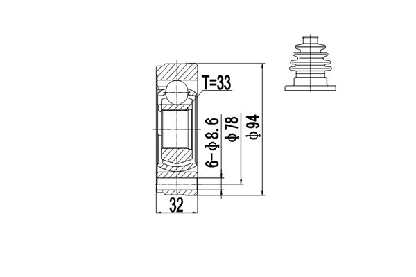 Комплект шруса DYNAMATRIX-KOREA DCV603008
