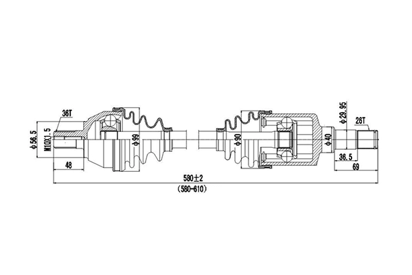 Полуось DYNAMATRIX-KOREA DDS218328