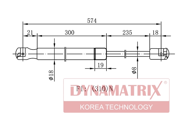 Амортизатор багажника DYNAMATRIX-KOREA DGS012553