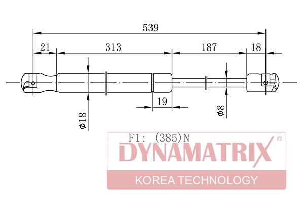Амортизатор багажника DYNAMATRIX-KOREA DGS016797