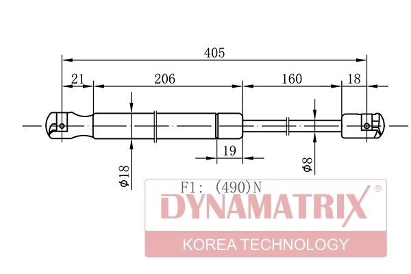 Амортизатор багажника DYNAMATRIX-KOREA DGS030769