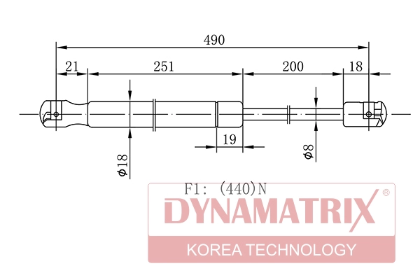 Амортизатор багажника DYNAMATRIX-KOREA DGS031139