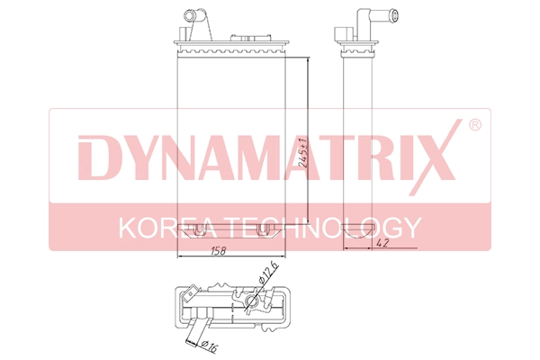 Радиатор отопителя салона DYNAMATRIX-KOREA DR71438