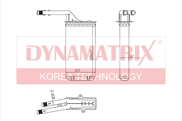 Радиатор отопителя салона DYNAMATRIX-KOREA DR72655