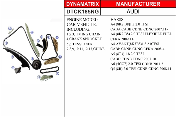 Комплект цепи грм DYNAMATRIX-KOREA DTCK185NG