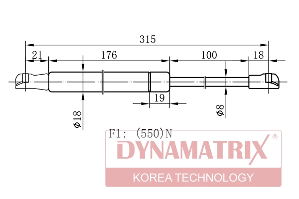 Амортизатор багажника DYNAMATRIX-KOREA DGS017353