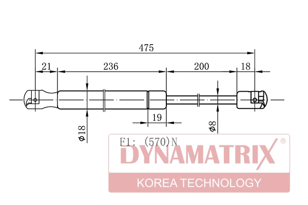Амортизатор багажника DYNAMATRIX-KOREA DGS0756VX