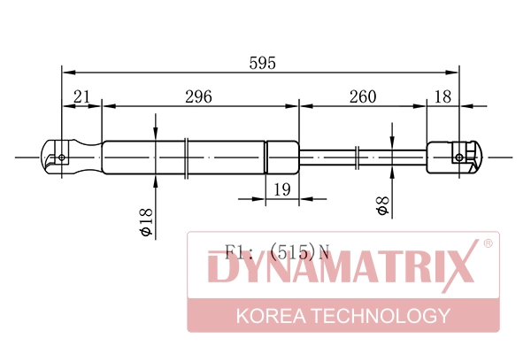 Амортизатор крышки багажника DYNAMATRIX-KOREA DGS2283NR
