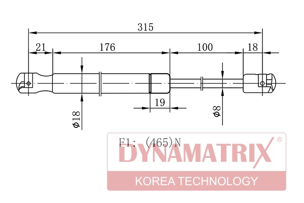 Амортизатор багажника DYNAMATRIX-KOREA DGS7587GS