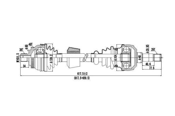 Полуось DYNAMATRIX-KOREA DDS218009