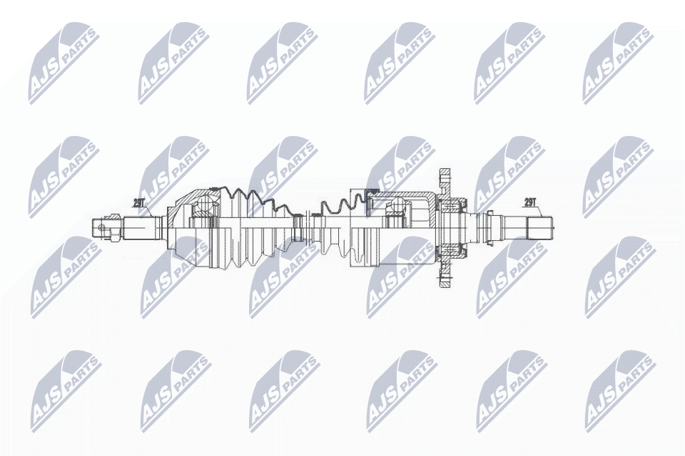 Привод в сборе nissan qashqai 2wd 1.6dci 11- 2.0dci 07- renault koleos 2.0dci 2wd 08- прав NTY NPW-NS-041