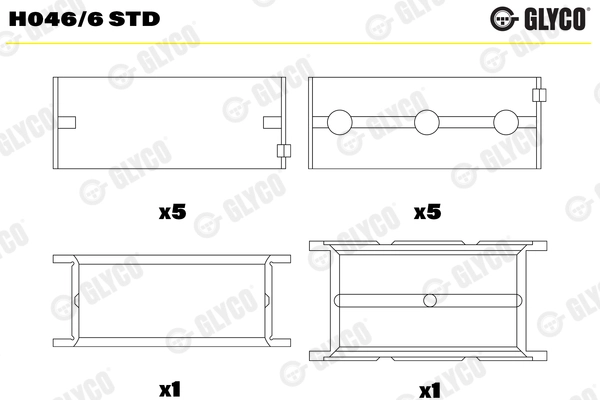Вкладыши двигателя GLYCO H046/6 STD