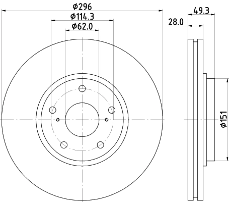 Диск тормозной передний NISSHINBO ND1086K