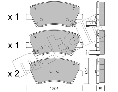 К-т дисков. тормоз. колодок METELLI 22-1092-0