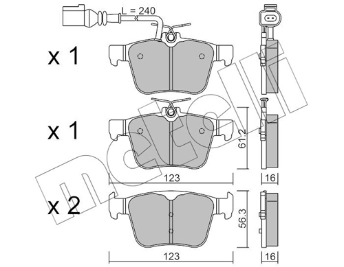 К-т дисков. тормоз. колодок METELLI 22-0981-1