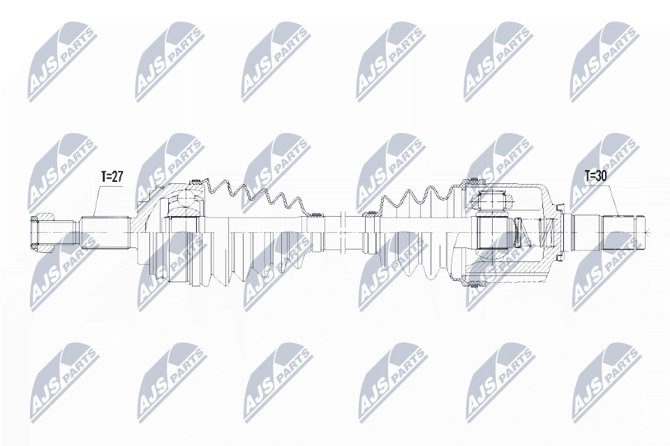 Полуось renault megane iii 2.0dci 09- scenic/grand scenic iii 2.0dci 09- /лев NTY NPW-RE-091