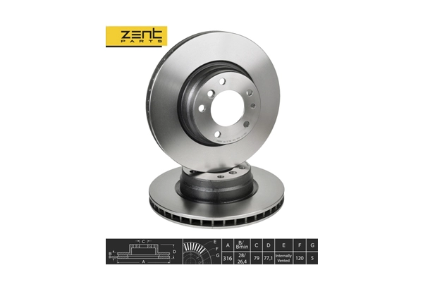 Диск тормозной передний ZENTPARTS Z06177