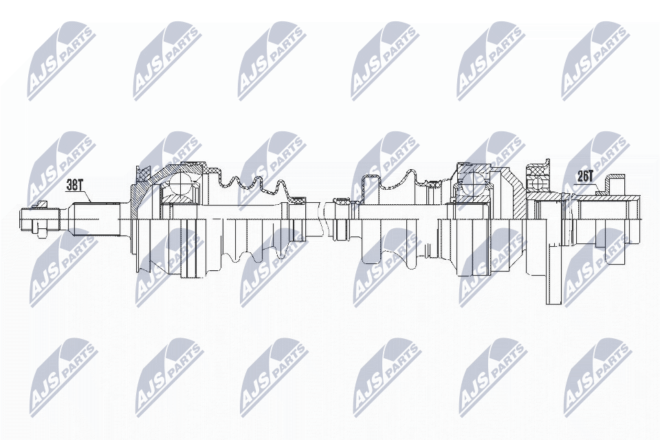 Полуось vw t5 1.9tdi 03-09 2.0 03- мкпп правая NTY NPW-VW-101