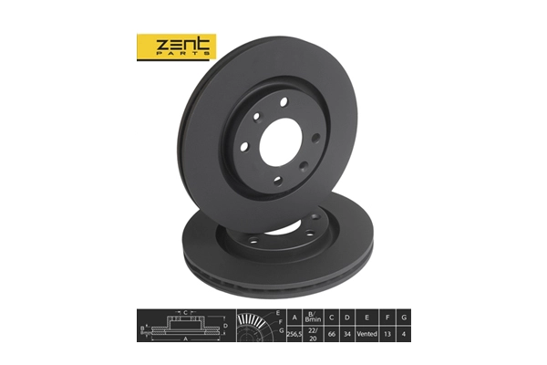 Диск тормозной передний ZENTPARTS Z06255