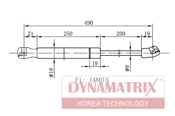 Амортизатор багажника DYNAMATRIX-KOREA DGS017203