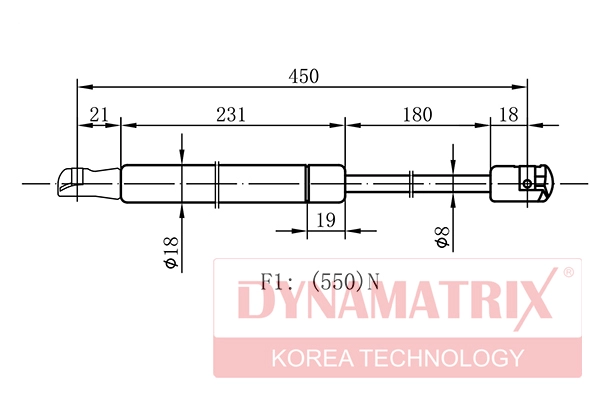 Амортизатор багажника vw passat variant 05- DYNAMATRIX-KOREA DGS016823