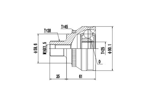 К-кт шруса 514777 audi 80/90 quattro 2.0-2.8 2.93- audi 100 03/83-11/90 с abs 45. DYNAMATRIX-KOREA DCV803014