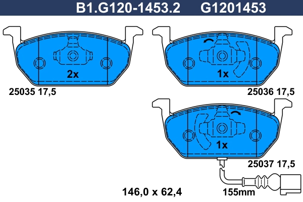 Тормозные колодки GALFER B1-G120-1453-2
