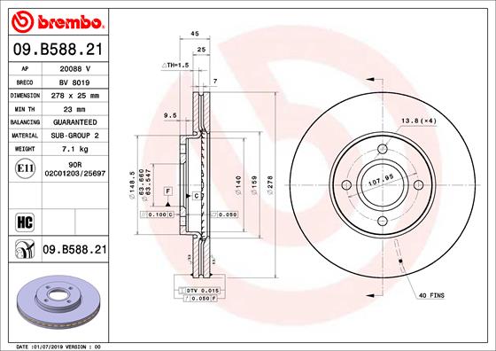 Disc BREMBO 09.B588.21
