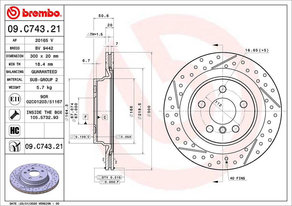 Disc BREMBO 09.C743.21