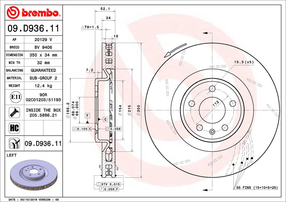 Disc BREMBO 09.D936.11