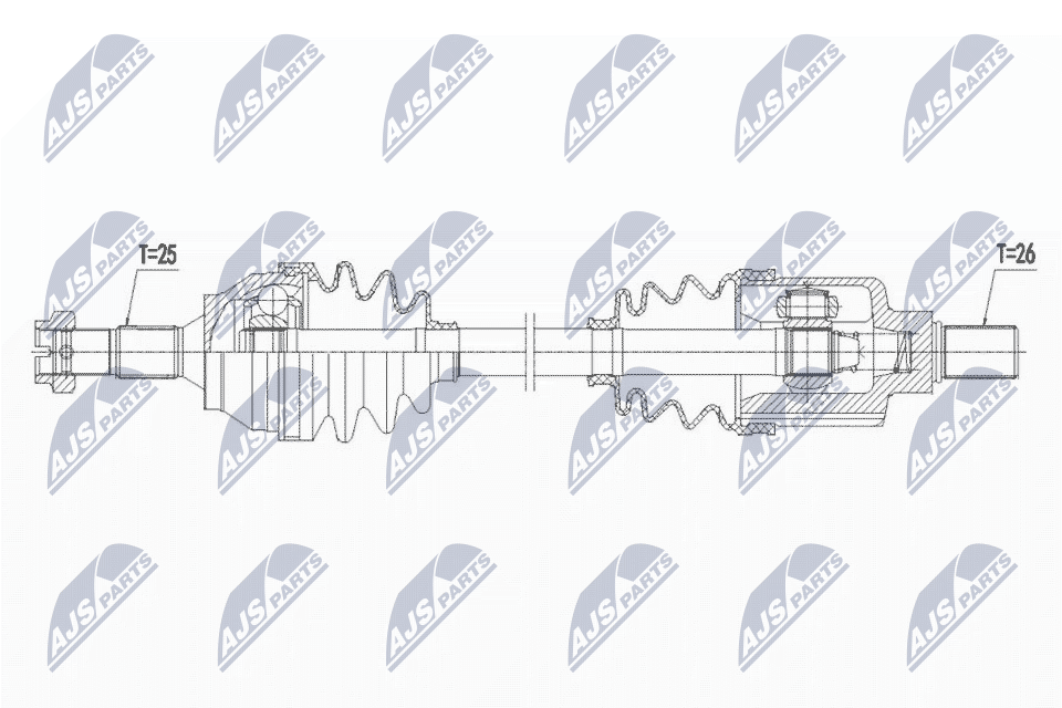 Полуось peugeot 2008 1.6hdi 13- 207 1.6 16v 07-13 акпп левая NTY NPW-PE-063