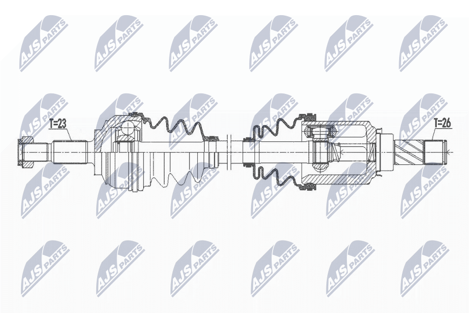 Полуось dacia logan 11- sandero 1.6 -12 мкпп правая NTY NPW-RE-172