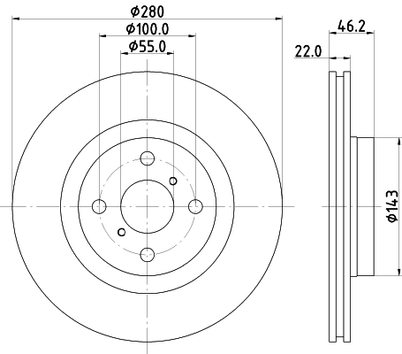 Диск тормозной DON PCD17142
