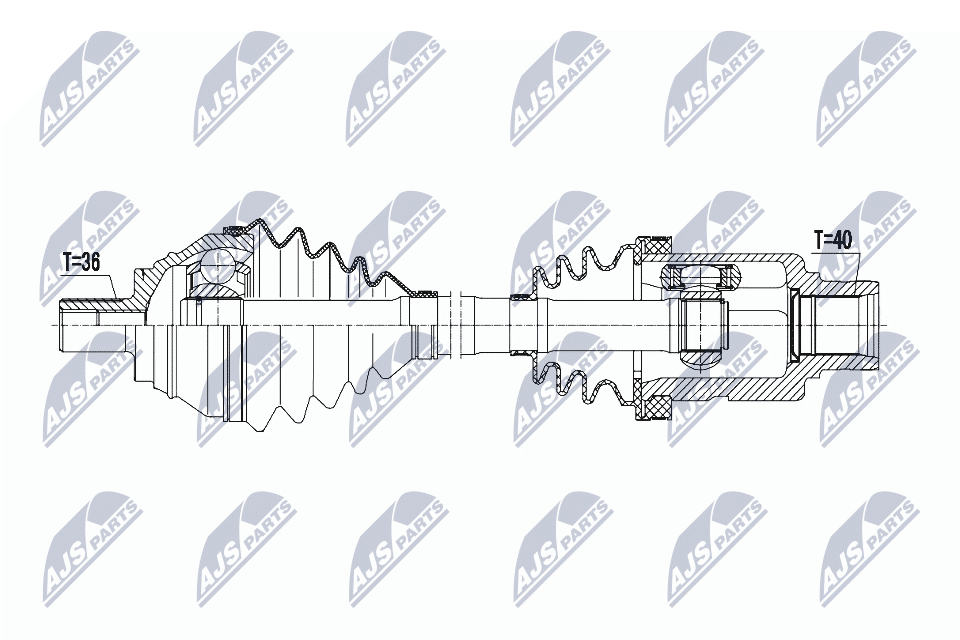 Полуось vw tiguan 4motion 2.0tdi2.0tfsi2.0tsi 10-18 atm audi q3 2.0tfsi quattro dsg 14-18 /right/ NTY NPW-VW-127
