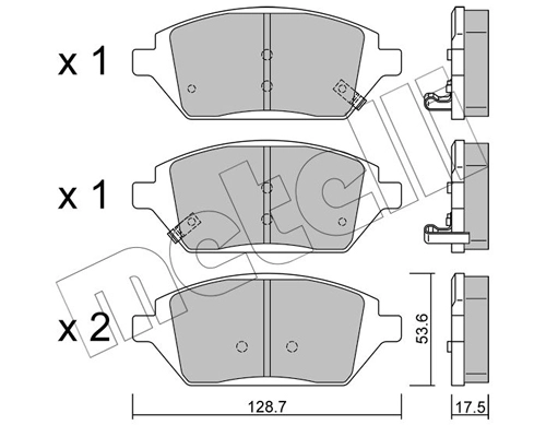 К-т дисков. тормоз. колодок METELLI 22-1211-0
