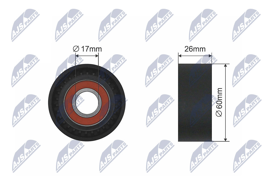 Ролик renault megane i megane i classic volvo s40 i v40 1.9d 07.95-08.03 NTY RNK-RE-006