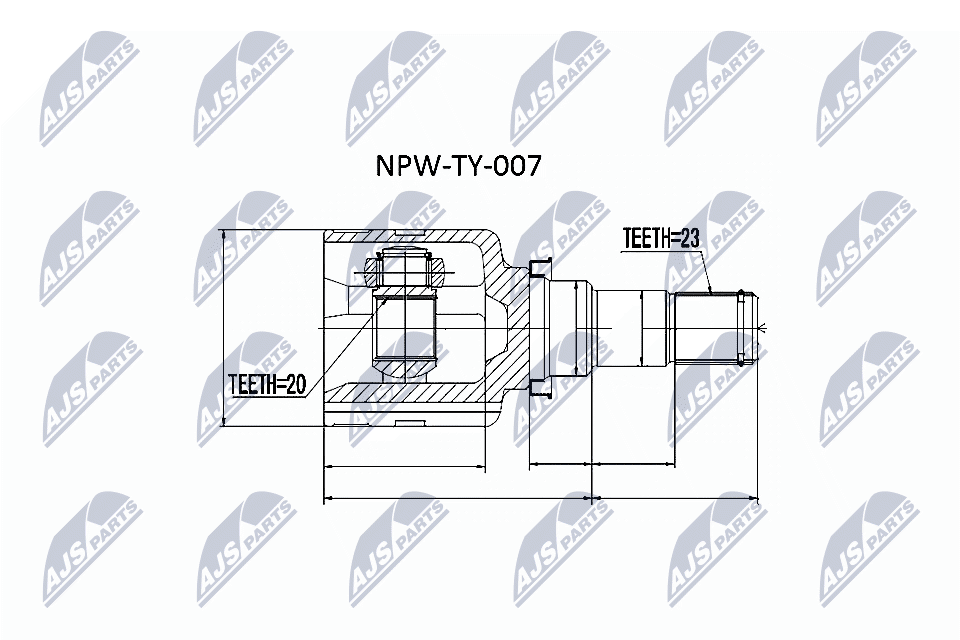 Шрус внутр. к-кт toyota yaris 1.3 (fr/jp) 05- z20 NTY NPW-TY-007