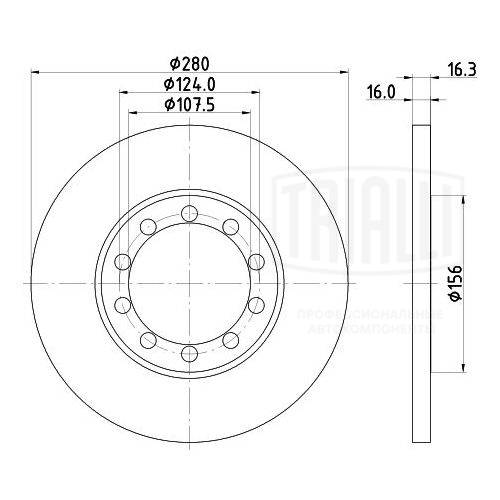 Диск тормозной TRIALLI DF 105104