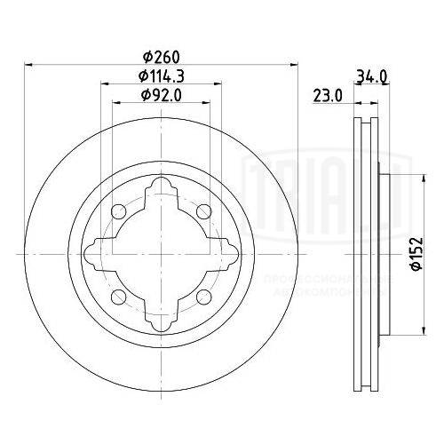 Диск тормозной TRIALLI DF 230104