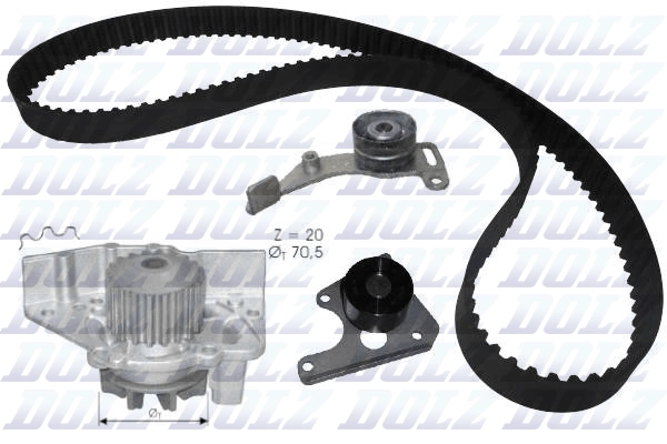 Комплект грм (с помпой) DOLZ KD023