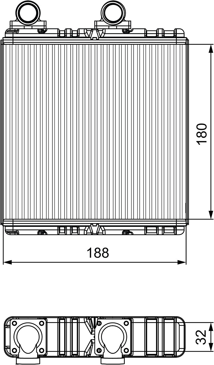 811554 nagrzewnica (188x180x32) saab 9-3 2.0/2.2d/2.3 02.98-08.03 VALEO 811554