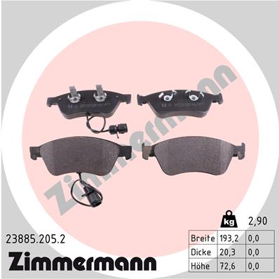 Тормозные колодки ZIMMERMANN 23885.205.2