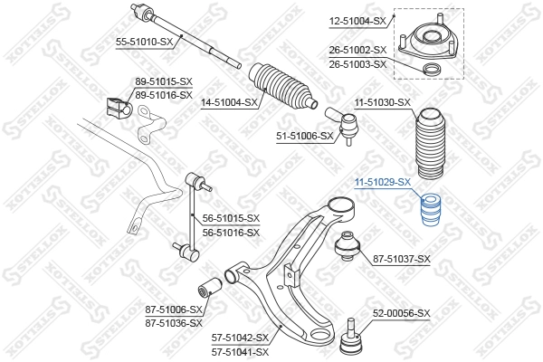 Отбойник амортизатора STELLOX 11-51029-SX