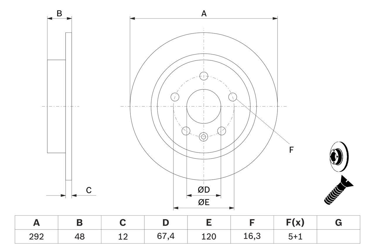 Тормозной диск BOSCH 0986479C73