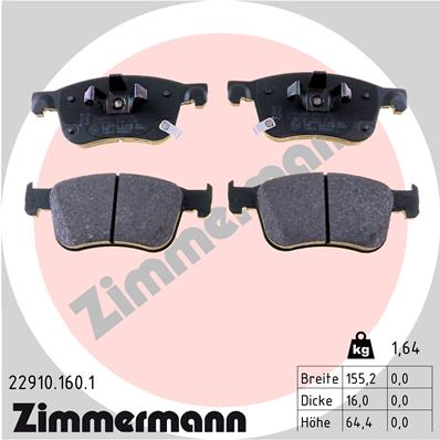 Тормозные колодки дисковые ZIMMERMANN 22910.160.1