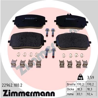 Тормозные колодки дисковые ZIMMERMANN 22962.180.2