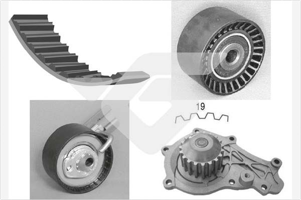 Комплект грм (с помпой) HUTCHINSON KH190WP64