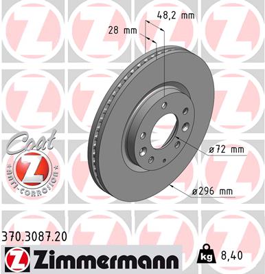 Тормозные диски ZIMMERMANN 370.3087.20